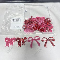 (52) Непрозрачная лаванда 24шт 4 цвета акриловые подвески для бокалов, бокал маркер, бантом, разноцветные, 40x49.5x2.5 мм, 6 шт / цвет