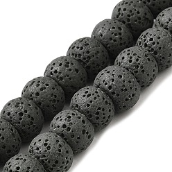 Gray Natural Lava Rock Dyed Beads Strands, Rondelle, Gray, 10x7~7.5mm, Hole: 1.6mm, about 55~56pcs/strand, 16.14''(41~41.5cm)