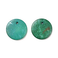 Magenta Natural Coconut Wood Pendants, Dyed, Flat Round, Magenta, 21x3mm, Hole: 1.8mm