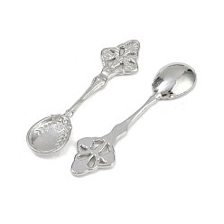 Платина Тибетский сплав стиля большие кулоны, подвески для кухонной утвари, ложка, без кадмия и без свинца, платиновый цвет, 59x15x4 мм