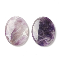 Amethyst Natural Amethyst Worry Stone for Anxiety Therapy, Oval Thumb Stone, 45x34~35x7~8.5mm