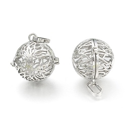 Платина Латунные полые круглые подвески, для ожерелья, без никеля , платина, 28x28.5x24 мм, отверстия: 9x3.5 мм, внутренний: 20.5 мм