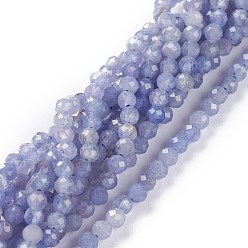 Tanzanite Natural Tanzanite Beads Strands, Round, Faceted, 3mm, Hole: 0.7mm, about 140pcs/strand, 15.55inch(39.5cm)