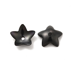Electrophoresis Black 304 Stainless Steel Flower Bead Cap, Flower, 5-Petal, Electrophoresis Black, 7x7.5x2mm, Hole: 0.8mm