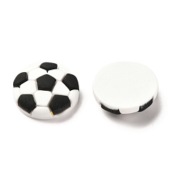 White Resin Cabochons, for DIY Mobile Phone Case Decoration, Football, White, 17x6mm
