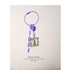 Number 3, Section A, Unit 017 Charming Purple Tulip Keychain for Women - Cute Car Keyring and Bag Charm with High-end Appeal