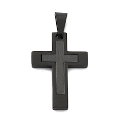 Черный Ионное покрытие (ip) 304 подвески из нержавеющей стали, крестик, чёрные, 31x22x2 мм, отверстие : 5x8 мм