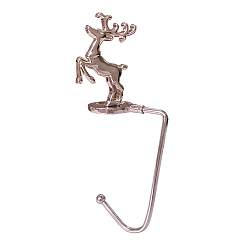 Platinum Iron & Alloy Hook Hangers, Mantlepiece Sock Hanger, for Christmas Ornaments, Reindeer, Platinum, 165mm