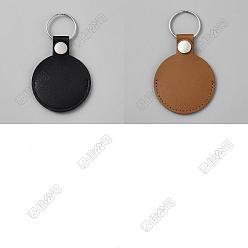 (52) Непрозрачная лаванда 2шт. 2 цвета плоские круглые кожаные брелоки-чехлы для фотокарточек, с никелированными 304 кольцами из нержавеющей стали, для брелка-карты, цвет нержавеющей стали, разноцветные, 98 мм, 1 шт / цвет