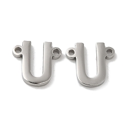 Letter U Non-Tarnish 304 Stainless Steel Connector Charms, Letter, Letter U, 9.5x10x1.5mm, Hole: 1.2mm