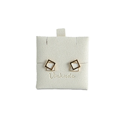 Бежевый Двусторонняя карточка-вкладыш для ювелирных изделий из микрофибры, квадратные серьги, ожерелье, вставка-подушечка, для сумок-конвертов, бежевые, 6x6 см