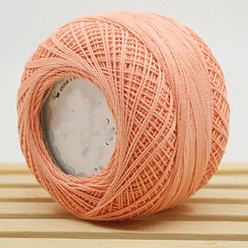 Light Salmon 45g Cotton Size 8 Crochet Threads, Embroidery Floss, Yarn for Lace Hand Knitting, Light Salmon, 1mm
