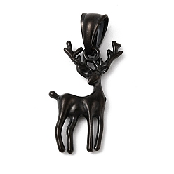 Other Animal Тема животных 304 подвески из нержавеющей стали, ионное покрытие (ip), чёрные, лось, 29x20x4.5 мм, отверстие : 9x5 мм