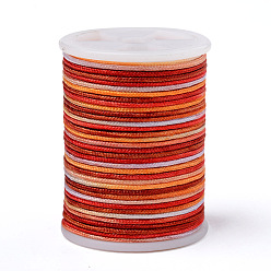 Разноцветный Сегментная окрашенная полиэфирная нить, плетеный шнур, красочный, 1 мм, около 7.65 ярдов (7 м) / рулон