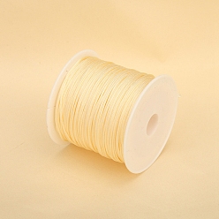 Wheat 50M Nylon Thread, Chinese Knot Cord, for Jewelry Making, Wheat, 0.8mm, about 54.68 Yards(50m)/Roll