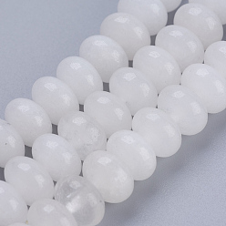 White Jade Natural White Jade Beads Strands, Rondelle, 8x5~5.5mm, Hole: 0.8mm, about 70pcs/strand, 14.8 inch(37.5cm)