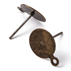 Античная Бронза Изделия из латуни, с железной булавкой и петлей, античная бронза, 8x6x0.1 мм, отверстия: 1 мм, штифты: 0.5 мм