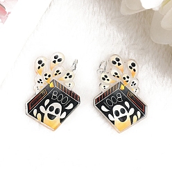 Ghost Акриловые подвески с принтом на хэллоуин, чёрные, призрак, 39x34 мм