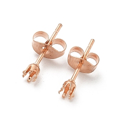 Розовое Золото 316 серьги-гвоздики из хирургической нержавеющей стали, розовое золото , 3x14 мм