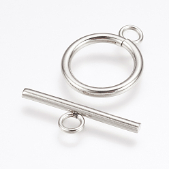 Stainless Steel Color 304 Stainless Steel Toggle Clasps, Stainless Steel Color, toggle: 20x16.5x2mm, Hole: 3mm, inner: 11.5mm, bar: 23x6.5x2mm, Hole: 3mm.