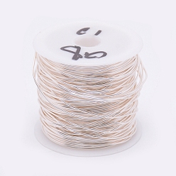Silver Copper Craft Wire, Round Wire, with Spool, Silver, 20 Gauge, 0.8mm, 10m/roll