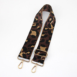 Coffee Leopard Print Pattern Polyester Adjustable Wide Shoulder Strap, with Swivel Clasps, for Bag Replacement Accessories, Light Gold, Coffee, 80~130x5cm