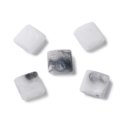 White Opaque Acrylic Slide Charms, Square, White, 5.2x5.2x2mm, Hole: 0.8mm