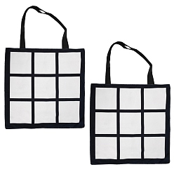 White Short Plush Fabric Tote Bags, Recycle Bags, Gift Bags, Shopping Bags, Grid Pattern, White & Black, 40x40cm