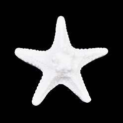 Белый Непрозрачная смола декодирует кабошоны, морская звезда, белые, 48x50.5x12 мм