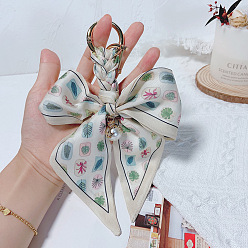 Beige leaves. Модный брелок с бантиком-бабочкой для женских сумок и ключей от машины - креативный кулон