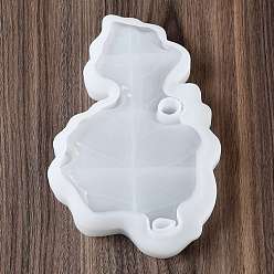 Лист Силиконовые формы для хранения своими руками, изготовление декоративной тарелки, формы для литья смолы, для уф-смолы, изготовление ювелирных изделий из эпоксидной смолы, лист, 220x140x24 мм, отверстие : 15 мм