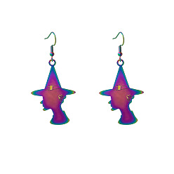 E5763-3/Witcher Colorful Gradient Plating Earrings for Halloween Party Costume Accessories