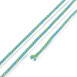 Deep Sky Blue Macrame Cotton Cord, Braided Rope, with Plastic Reel, for Wall Hanging, Crafts, Gift Wrapping, Deep Sky Blue, 1.5mm, about 21.87 Yards(20m)/Roll