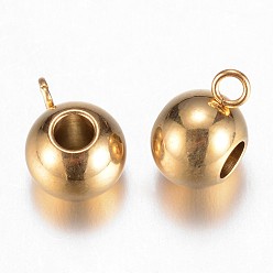 Настоящее золото 18K 304 дуги из нержавеющей стали, петля под залог, Rondelle поруки бусы, золотые, 11x6.5x8 мм, отверстие : 3 мм