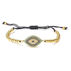 31301 18k позолоченный женский браслет с медными бусинами «дьявольский глаз»