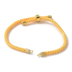 Champagne Gold Изготовление регулируемого нейлонового хлопкового шнура, с реечной обшивкой латунными выводами, золотые, шампанское золото, 4-3/4~8-7/8 дюйм (12~22.5 см), 3 мм, отверстие : 2 мм