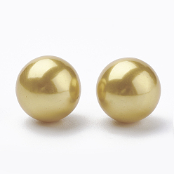 Dark Khaki Eco-Friendly Plastic Imitation Pearl Beads, High Luster, Grade A, Round, Dark Khaki, 40mm, Hole: 3.8mm