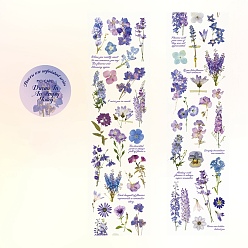 Lilac Flower Waterproof PVC Self-Adhesive Decorative Tapes Roll, for DIY Scrapbooking, Lilac, 40x50x2mm