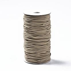Tan Round Elastic Cord, with Fibre Outside and Rubber Inside, Tan, 2mm, about 76.55 yards(70m)/roll