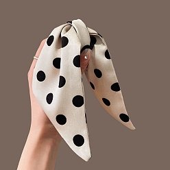 Белый Заколки-клочья для волос с бантом из ткани, узор в горошек, аксессуары для волос для женщин и девочек, белые, 130 мм