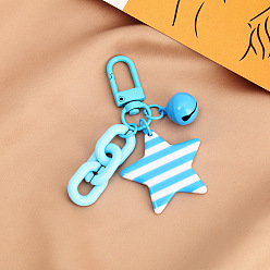Blue Colorful Detachable Chain Cute Enamel Bell Bag Charm Keychain Pendant Gift