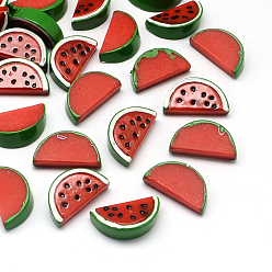 Red Watermelon Resin Decoden Cabochons, Imitation Food, Red, 12x22x6.5mm
