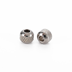 Stainless Steel Color 201 Stainless Steel Beads, Column, Cadmium Free & Nickel Free & Lead Free, Rondelle, Stainless Steel Color, 6x5.5mm, Hole: 2mm