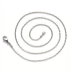 Stainless Steel Color 304 Stainless Steel Coreana Chain Necklace, with Lobster Claw Clasp, Stainless Steel Color, 19.68 inch(50cm)x1.6mm