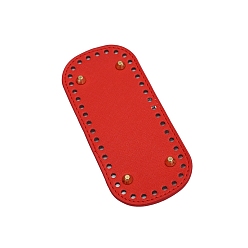 Red Oval PU Leather DIY Handbag Bottom, for Knitting Bag, Women's Bag Handmade DIY Accessories, Red, 18x8cm
