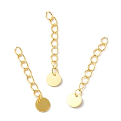 Золотой 925 терминаторы из стерлингового серебра, концевая цепочка с плоскими круглыми подвесками, золотые, 28~31 мм