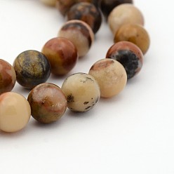 Natural Gemstone Natural Orange River Stone Round Bead Strands, 3mm, Hole: 0.6~0.7mm, about 135pcs/strand, 15.7 inch.