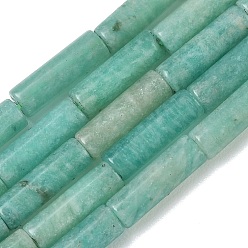 Amazonita Naturales Amazonita hebras, columna, 13x4 mm, agujero: 0.8 mm, sobre 29 unidades / cadena, 15.35'' (39 cm)