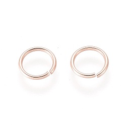 Rose Gold 304 Stainless Steel Open Jump Rings, Rose Gold, 20 Gauge, 7x0.8mm, Inner Diameter: 5.5mm