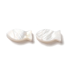 White Natural Freshwater Shell Beads, Fish, White, 10x5x2mm, Hole: 0.9mm
